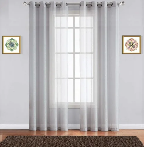 Miniatura 9 de Warm Home Designs Cortinas transparentes con ojales para habitación, cocina, habitación de los niños o sala de estar, 2 paneles con volados, de 54