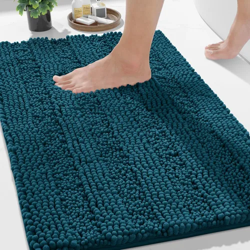 Miniatura 49 de Yimobra Alfombras lavables para baño, alfombra de baño de chenilla súper suave y absorbente para piso y alfombra, alfombra antideslizante de secado