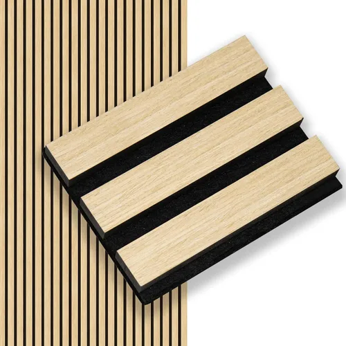 Miniatura 22 de SMARTSTANDARD 1 pieza panel de pared de madera de muestra, paneles de madera acanalada 3D para decoración de pared interior, paneles de madera Roble