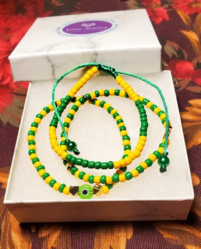 Miniatura 3 de Hecho a mano contra el mal de ojo orishas joyería de protección Ilde elástico elástico ajustable con cuentas unisex amuleto pulsera conjunto