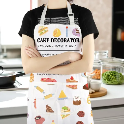 Miniatura 5 de CMNIM Regalos para amantes de la repostería, delantal impermeable para pastelería, con bolsillos para amantes de los pasteles, regalos de panadería
