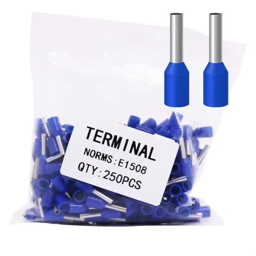Miniatura 30 de Fidioto AWG12 Casquillos de Alambre Terminales, juego de 250 piezas AWG12 Conector de Terminal de Alambre con Pin Aislado para Terminales de Punta