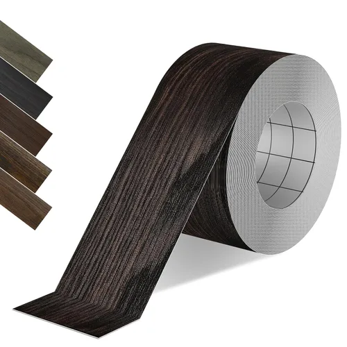 Miniatura 19 de Bandas de borde de PVC negro, rollo de 1 1/2 "x 10 pies - Borde flexible pre-pegado