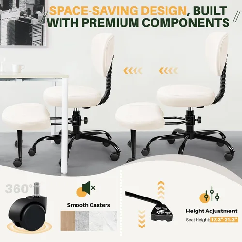 Miniatura 6 de Silla de oficina Criss Cross de Primy - Silla para piernas cruzadas con ruedas para TDAH - Sillas de escritorio en posición de rodillas ergonómicas