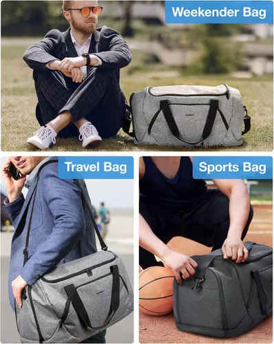 Miniatura 2 de BAGSMART Bolsa de viaje, gris, Large - 55L