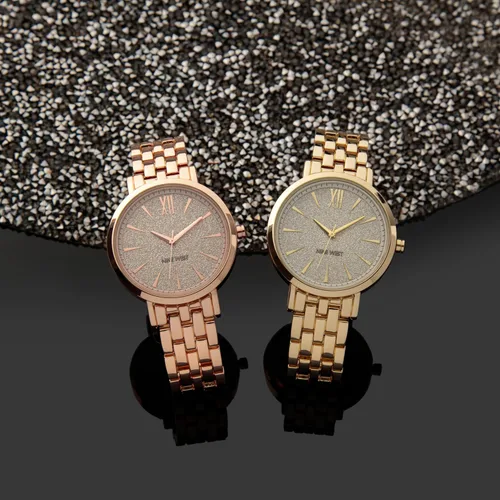 Miniatura 5 de NINE WEST Reloj con esfera acentuada con purpurina para mujer, NW2402
