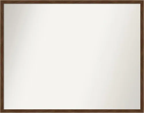 Miniatura 63 de Amanti Art Espejo de pared personalizado no biselado (23 x 25 pulgadas), marco estrecho marrón Carlisle, varios tamaños personalizados, espejo
