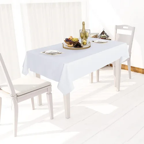 Miniatura 10 de sancua - Mantel rectangular de PVC 100 % impermeable, 54 x 54 pulgadas, vinilo a prueba de aceite, derrames, fácil de limpiar con un paño, para Beige