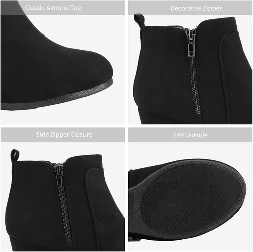 Miniatura 5 de DREAM PAIRS Women's Suede Low Wedges Ankle Boots
