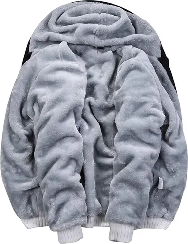 Miniatura 2 de MANLUODANNI Sudaderas con capucha para hombre, de lana gruesa, abrigada, para invierno
