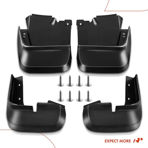 Miniatura 8 de A-Premium Juego de 4 unidades de guardabarros con accesorios compatibles con Honda Civic, 2006-2011, sedán, color negro, delantero y trasero