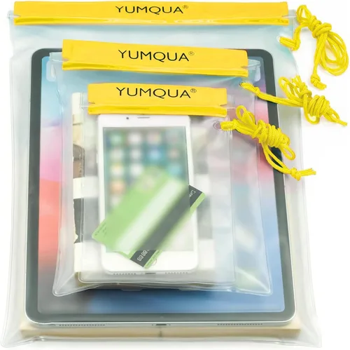 Miniatura 6 de YUMQUA Bolsa impermeable transparente, bolsa impermeable para documentos, soporte para pasaporte, funda hermética para mapas, bolsa impermeable a