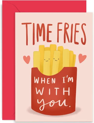 Old English Co. - Tarjeta romántica de papas fritas para novio, novia, marido, esposa, día de San Valentín, linda tarjeta de agradecimiento de
