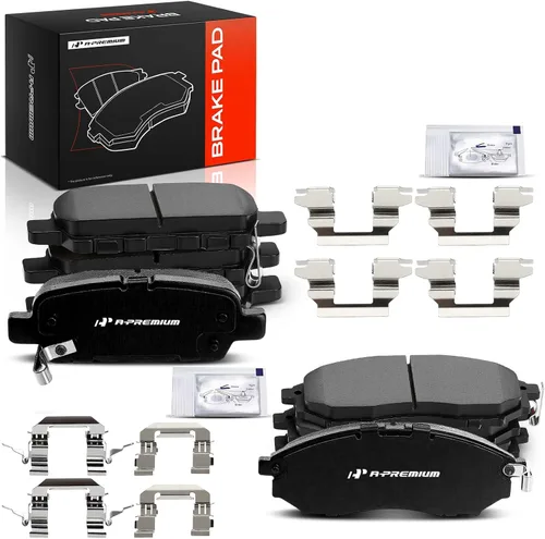 A-Premium Juego de pastillas de freno de cerámica delanteras y traseras compatibles con los modelos Nissan e Infiniti - G37 (Sedan), Murano, 370Z,