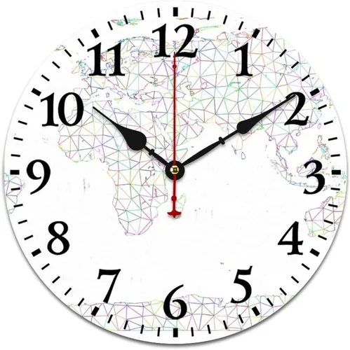 Miniatura 22 de Reloj de pared de madera con mapa del mundo antiguo, estilo nostálgico, Atlas histórico, diseño vintage, impresión de madera, reloj de pared
