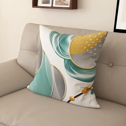 Miniatura 13 de Funda de almohada decorativa para sofá de sala de estar, patrón impreso de doble cara, funda de cojín naranja geométrica abstracta estilo nórdico