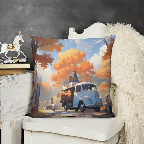 Miniatura 17 de Fundas de almohada para sofá de 12 x 12 pulgadas, diseño cuadrado de otoño y granja campestre, suave, estampado de doble cara, fundas decorativas