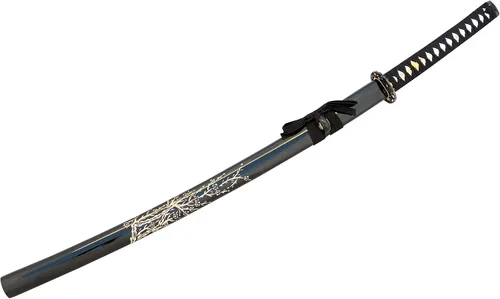 Miniatura 5 de Vulcan Gear Espada Katana Samurai japonesa clásica hecha a mano con vaina y soporte de madera de una sola espada, estilo elige tu mango (Tsuba)