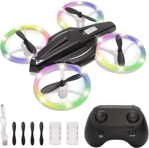 Mini dron de juguete para niños, dron controlado a distancia, cuadricóptero con retención de altitud y modo sin cabeza, protección completa de