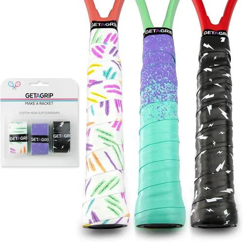 Miniatura 34 de Get A Grip - Grip personalizado para raqueta de tenis - Agarre antideslizante/de secado rápido para tenis - Grip precortado para raqueta de Pack
