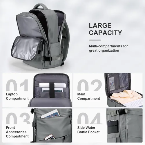 Miniatura 3 de HOMIEE Bolsa de Mano, Mochila de Viaje Grande Aprobada para Vuelos Bolsa para Artículos Personales, Mochila Diaria Impermeable para Equipaje Ligera