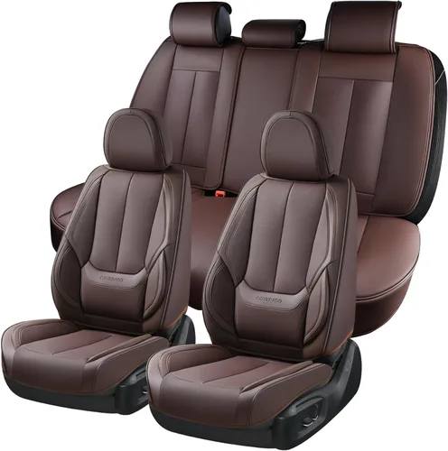 Miniatura 46 de Coverado Juego completo de fundas de asiento de automóvil, fundas de asiento negras para asientos delanteros y traseros de automóvil, protector