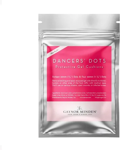 Gaynor Minden Dancers Dots Hydrogel Patches for Blister Prevention, Gel Pads for Pointe Shoes, Cooling Foot Cushion Protection for Toes, Heels, &