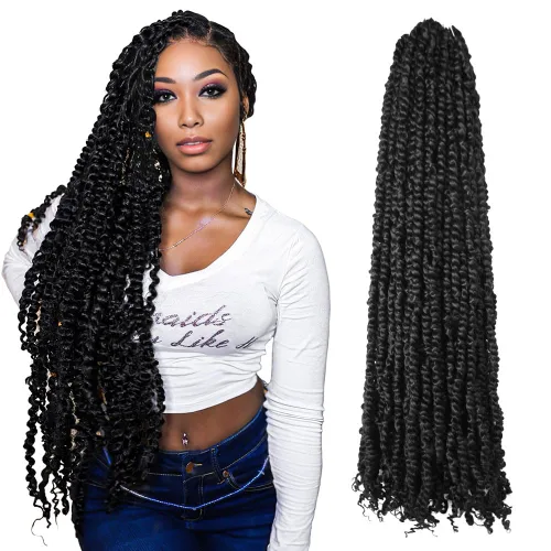 Miniatura 17 de Pelo de Passion Twist, cabello trenzado de estilo Passion Twist de 12 pulgadas, trenzas cortas pretrenzadas de ganchillo jumbo pretrenzado de dos 1#