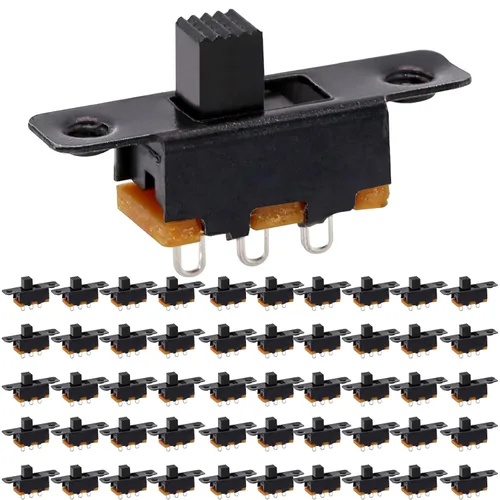Miniatura 8 de Interruptor deslizante Montaje en panel 3 Pasador de soldadura ON/OFF 2 Posiciones 50Pcs
