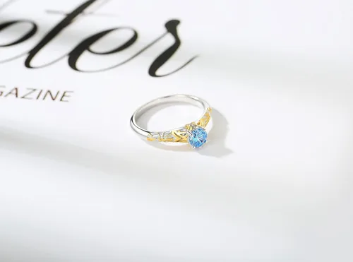Miniatura 3 de Anillo inspirado en Zelda de Sucrun Ocarina of Time Plata Circonita preciosa
