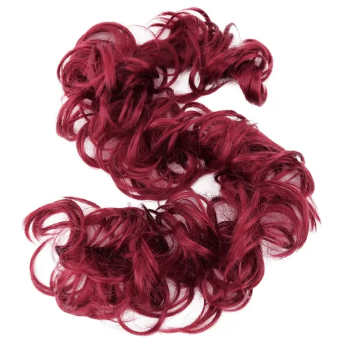 Miniatura 24 de CAISHA Postizo de Cabello, Envoltura de Cabello, Fibras Sintéticas Resistente al Calor, Rizado Desordenado, Recogido, Negro HW6