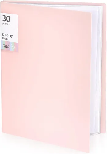 Tamaki Carpeta con fundas de plástico, carpeta con protectores de hojas transparentes, libro de 60 páginas, libro de presentación para obras de Rosa
