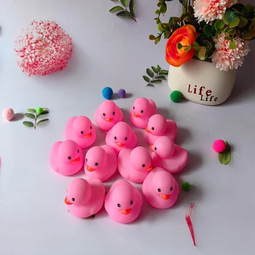 Miniatura 7 de 16 patos de goma rosa para niños, patos de goma chirriantes a granel, patos de goma para baby shower, decoración de patos de fiesta (2.2 pulgadas)