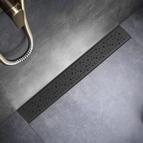 Miniatura 11 de Sharp-tec Drenaje lineal de ducha de 24 pulgadas, drenaje de piso rectangular cepillado, canal de drenaje de diseño en forma de V, acero inoxidable