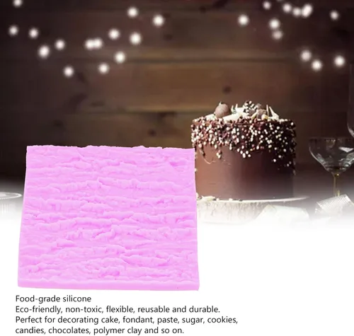Miniatura 4 de Textura de corteza de árbol de silicona para pastel de fondant, tapete grande con textura de corteza de fondant, pastel de chocolate de silicona