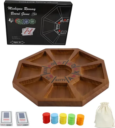 Miniatura 8 de Jyquorp Juego de mesa Michigan Rummy Juego de lujo SetPerfect Mezcla de un juego real de Hearts Rummy Poker Juego de apuestas y engaño de tablero
