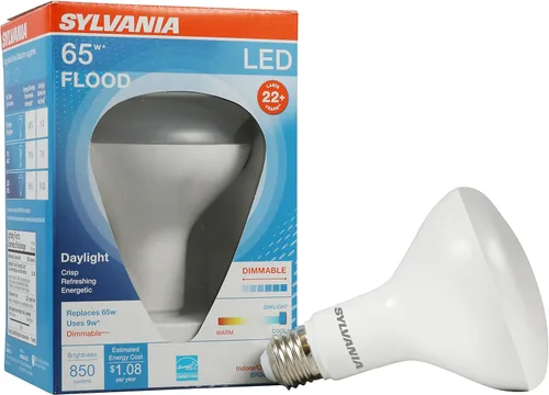 Miniatura 10 de Sylvania - Bombilla LED Flood BR30, equivalente a 65 W, eficiente 9 W, base media, regulable, 2700 K, blanco suave, 1 paquete (40460)