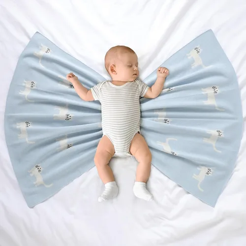 Miniatura 3 de Hadetoto Mantas de bebé para niños y niñas, mantas de algodón de punto para recién nacidos, manta de recepción de ganchillo neutro, esenciales