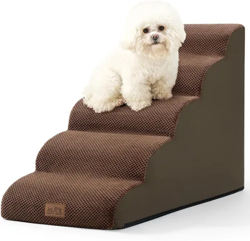 Miniatura 36 de COZY KISS Escaleras para perros pequeños de 11.8 pulgadas de alto, escalón curvado para cachorros, gatos mayores, rampa mediana para mascotas