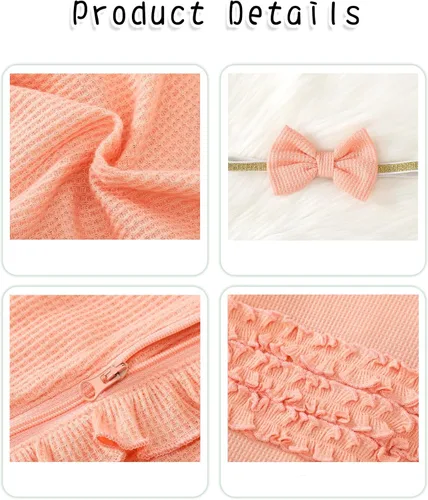 Miniatura 5 de Mikrdoo Ropa de niña recién nacida, ropa de bebé para otoño e invierno, trajes de manga larga, mameluco de 0 3 6 12 meses