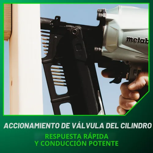 Miniatura 8 de Clavodora estructural Metabo HPT, clavadora neumática de potencia preferida por profesionales y herramienta de marco para pisos, cubiertas de techo