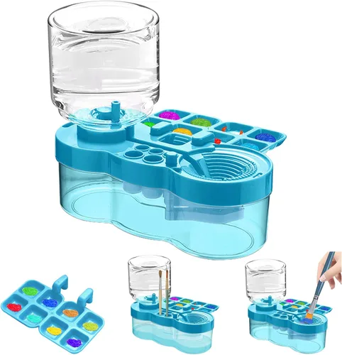 2025 Herramienta Mejorada de Limpieza de Pinceles de Pintura, Taza Enjuagadora de Pinceles con Circulación de Agua Corriente para Pintura Artística