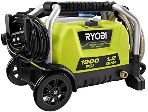 Miniatura 2 de RYOBI RY1419MTVNM 1900 PSI 1.2 GPM Lavadora a presión eléctrica con ruedas para agua fría (RENOVADA)