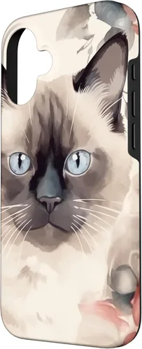 Miniatura 2 de Funda para iPhone 16 Ragdoll Cat Roses Flower Watercolor Ragdoll Lover
