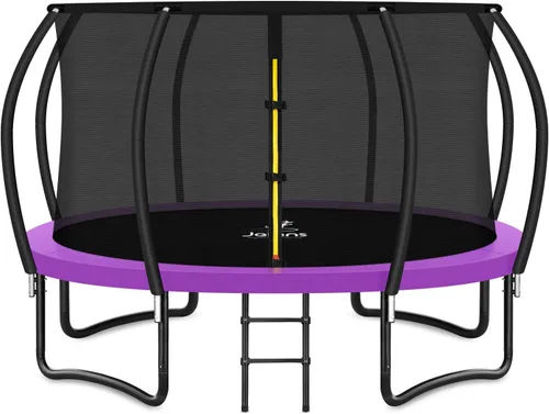Miniatura 9 de JELENS Trampolín de 8 pies, 10 pies, 12 pies, 14 pies, 15 pies, 16 pies, trampolines recreativos con red de cierre, trampolines antioxidantes