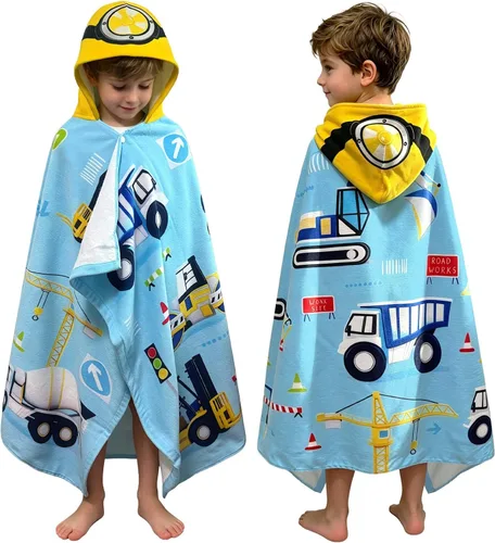 Toalla de baño/piscina/playa con capucha, para bebés, niños y niñas de 3 a 12 años, tamaño extra grande, 30 x 50 pulgadas, algodón absorbente súper