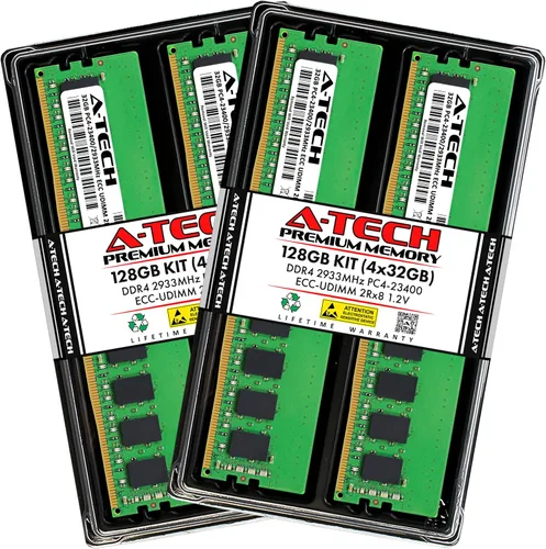 Miniatura 30 de A-Tech Servidor 4GB DDR4 2133MHz PC4-17000 ECC UDIMM 1Rx8 Rango único 1.2V ECC sin búfer DIMM 288-Pin Server & Workstation RAM módulo