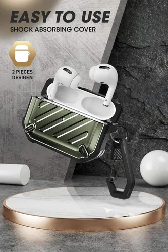 Miniatura 3 de SupCase - Estuche para Airpods Pro Serie Pro Unicorn Beetle, resistente carcasa de protección completa con mosquetón para Airpods Pro de Apple Verde