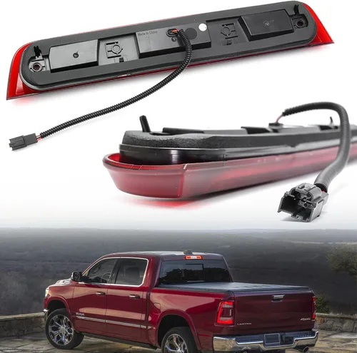 Miniatura 4 de Tercera luz de freno LED de repuesto para RAM 1500 2019 2020 2021 2022 2023 2024 RAM 1500 Pickup LED rojo 3er centro de freno de montaje alto