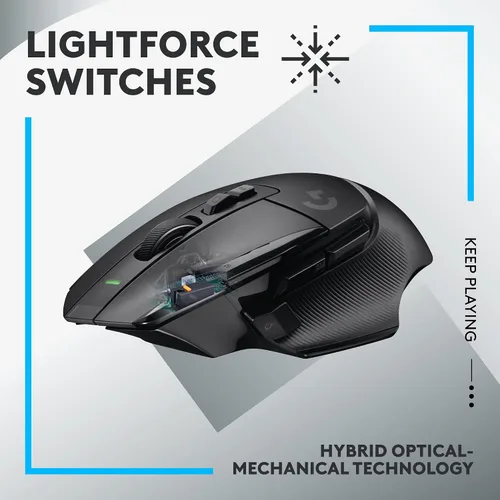 Miniatura 2 de Logitech G502 X Lightspeed - Mouse inalámbrico para juegos, color negro, Sensor Hero, 25,600 DPI, 13 botones programables, interruptores LIGHTFORCE
